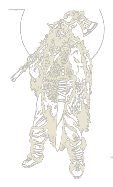 Image of a norseman warrior standing with an axe